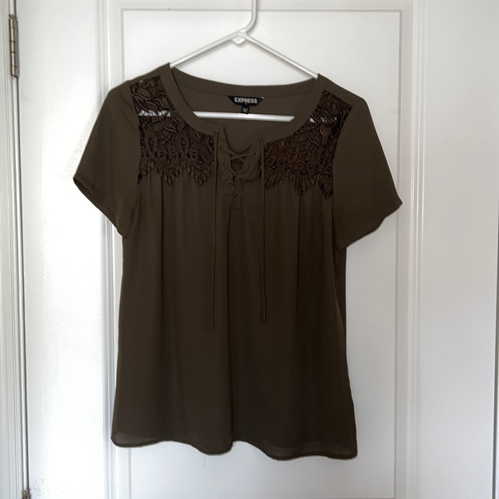 Express Olive Green Blouse